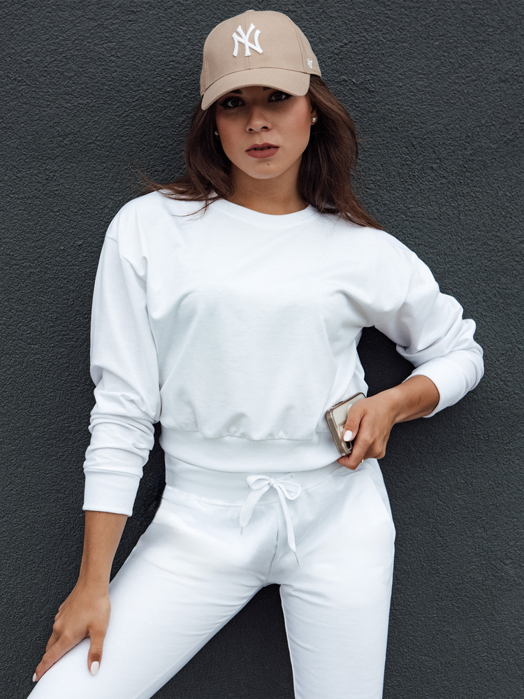 Biela klasická dámska mikina CASUALVIBE BY1299 Veľkosť: L