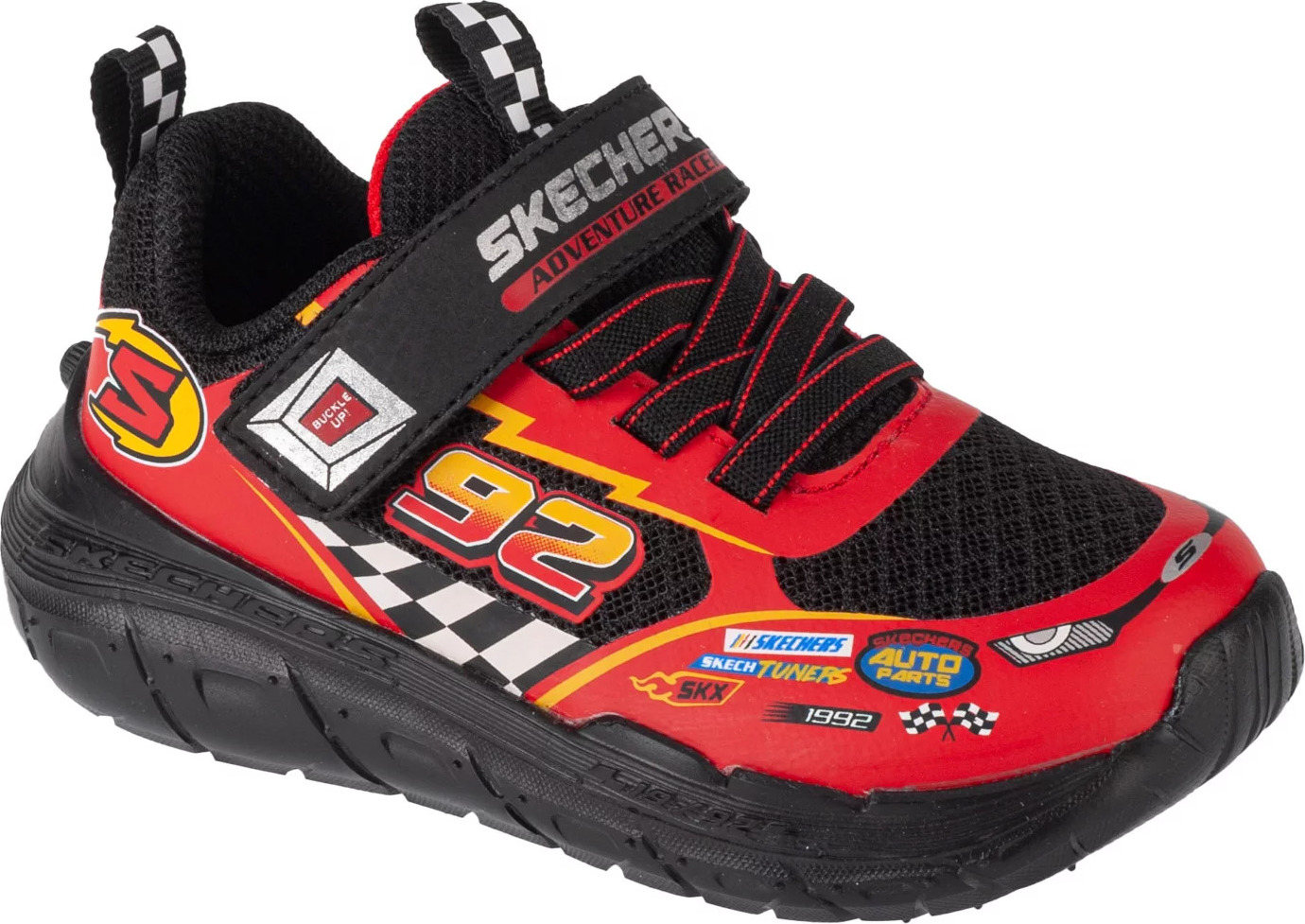 Červeno-čierne chlapčenské tenisky Skechers Skech Tracks 402303N-BKRD Veľkosť: 22