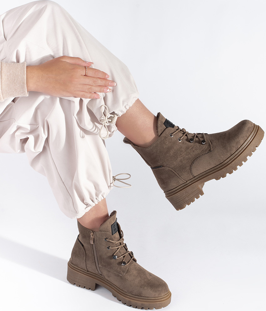 Béžové dámske traperky Sergio Leone TR769KH Veľkosť: 36