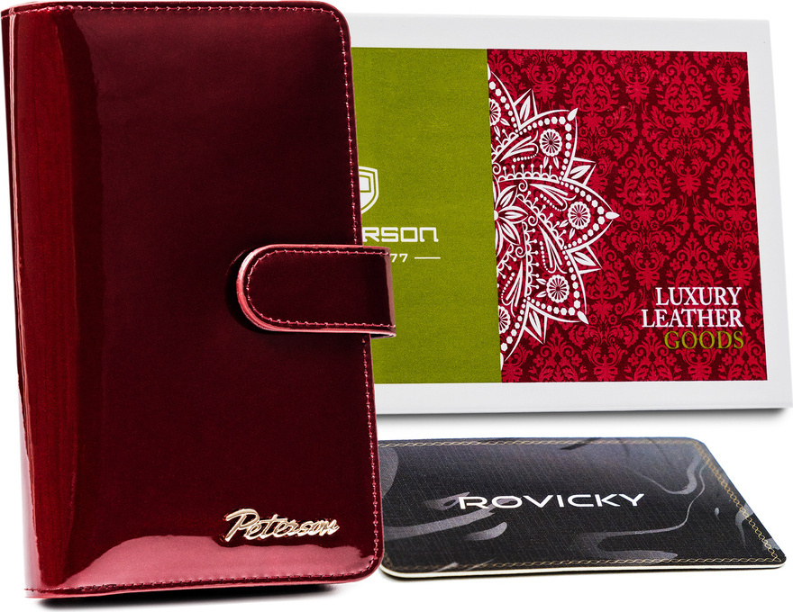 Peterson Peňaženka s prackou Y055 - vínová lesklá PTN BC-603 Veľkosť: ONE SIZE
