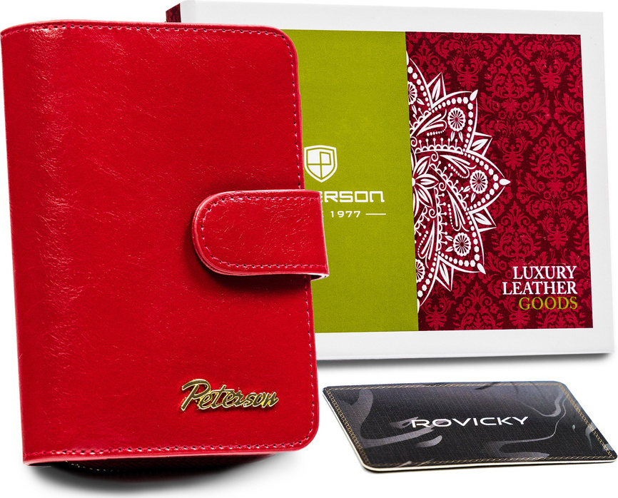 Peterson Červená peňaženka so zapínaním Y034 PTN PL-602-1455 RED Veľkosť: ONE SIZE