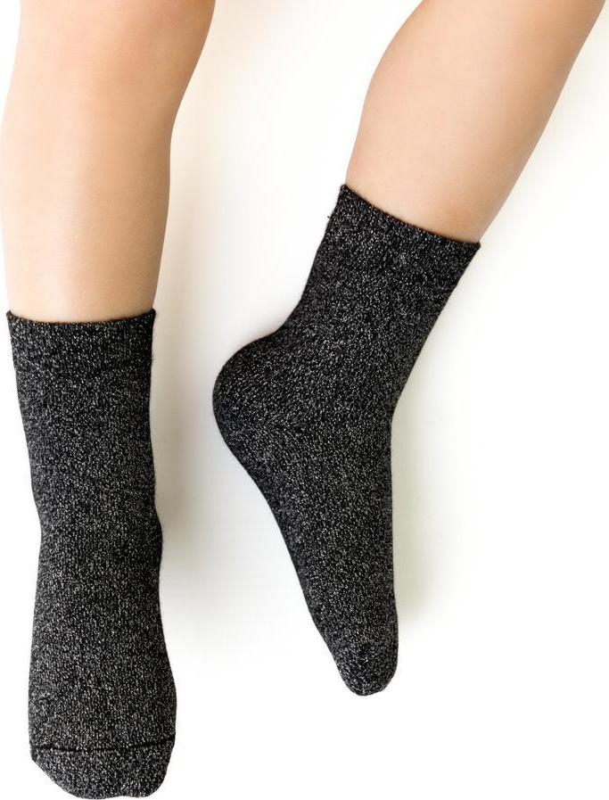 Čierno-strieborné detské bambusové ponožky Art.145 ZK046 20-22 CZARNYSREBRNY/GŁADKA Veľkosť: 20/22