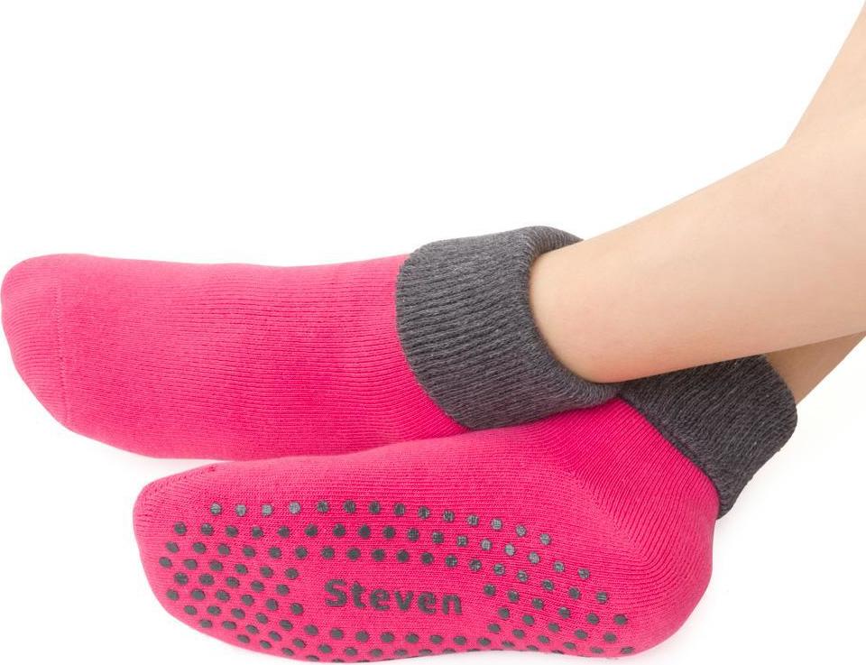 Tmavoružové protišmykové ponožky pre dievčatá Art.038 TS021, PINK - ABS Veľkosť: 32/34