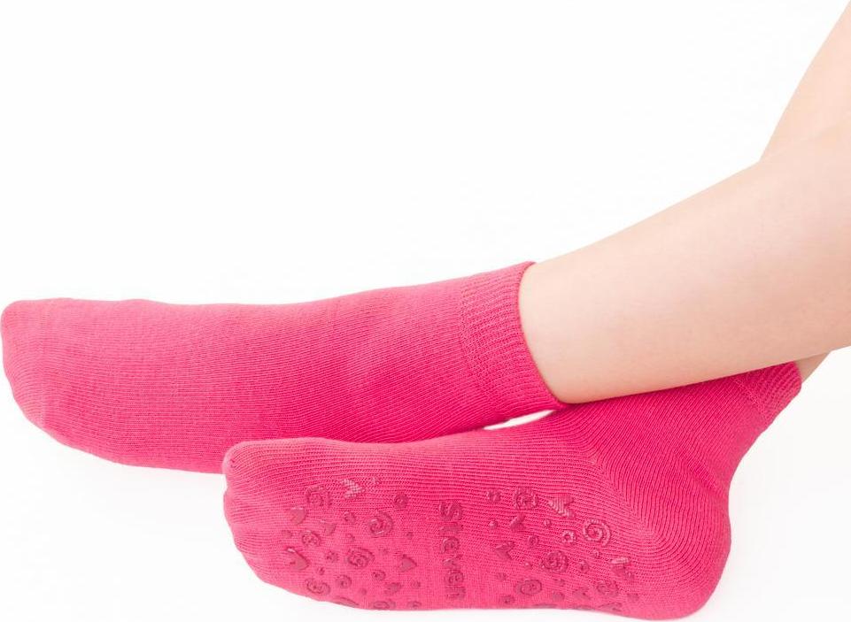 Tmavoružové protišmykové ponožky pre dievčatá Art.164 VO009, PINK - ABS Veľkosť: 17/19