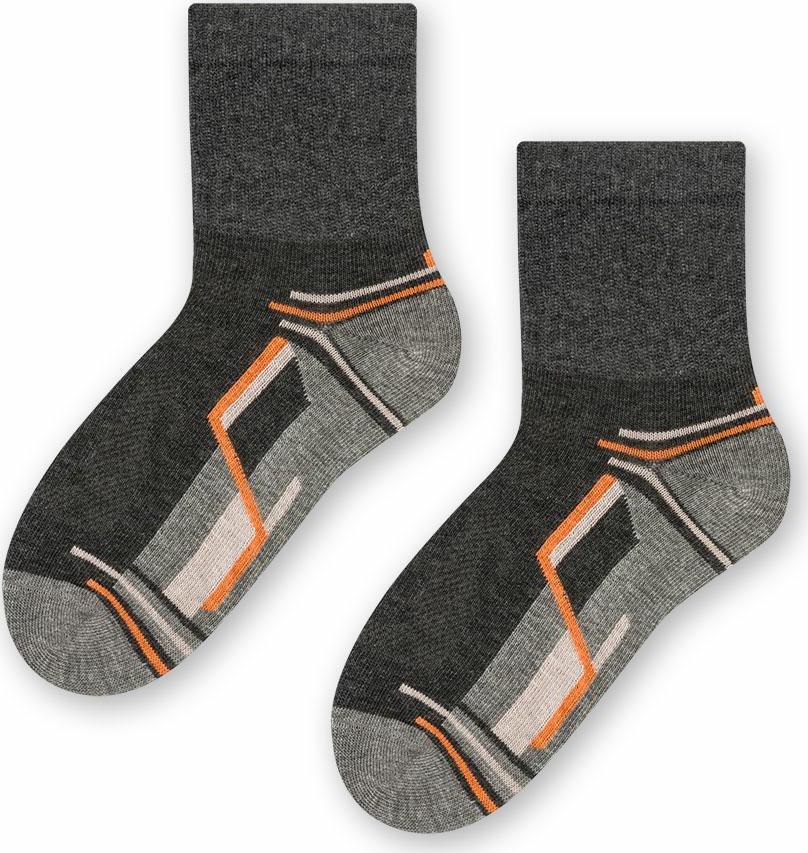 Tmavosivé chlapčenské športové ponožky Art. 014 CG341, GRAY MELANGE Veľkosť: 26/28