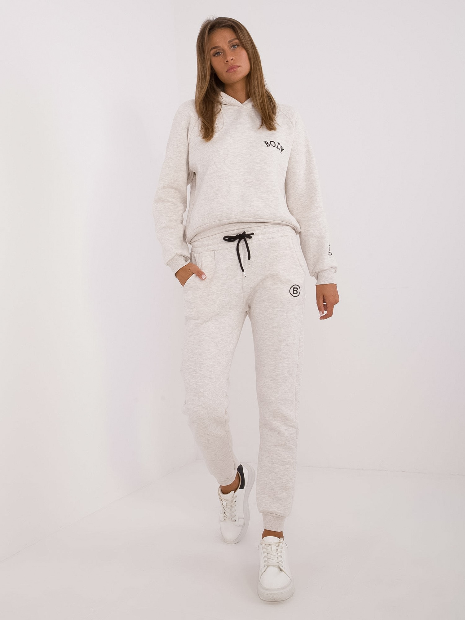 Béžová melírovaná tepláková súprava EM-KMPL-661B.14X-beige Veľkosť: ONE SIZE