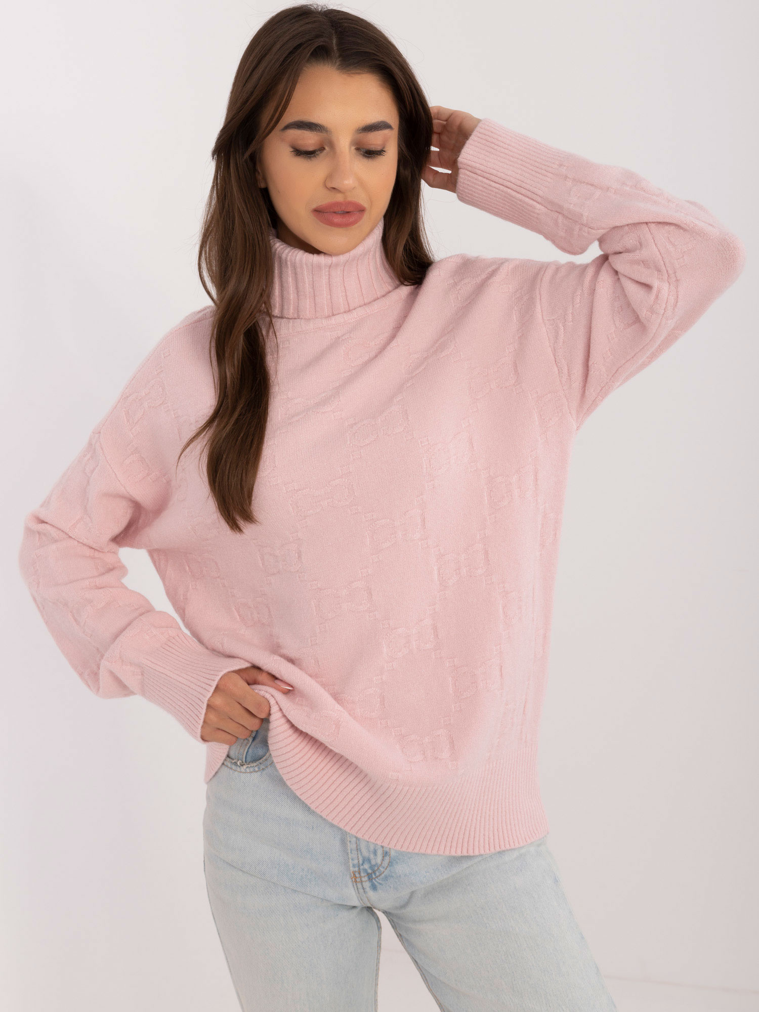 Svetloružový rolák so vzormi AT-SW-2342-1.35-light pink Veľkosť: ONE SIZE