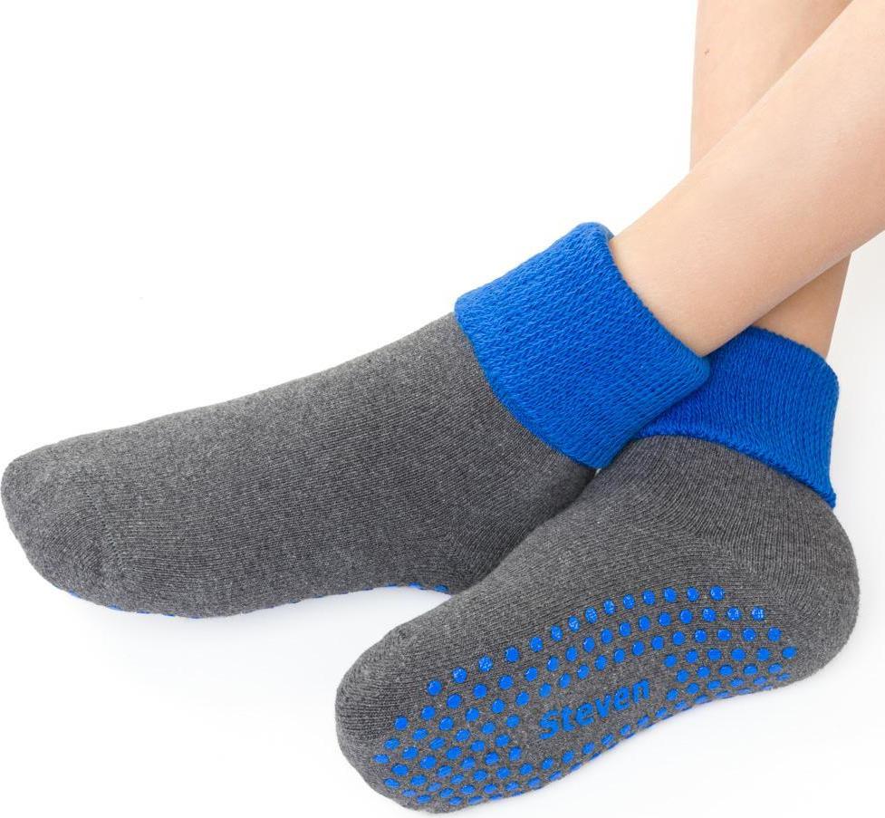 Tmavosivé protišmykové ponožky pre deti Art.038 TS014, GRAY MELANGE - ABS Veľkosť: 29/31