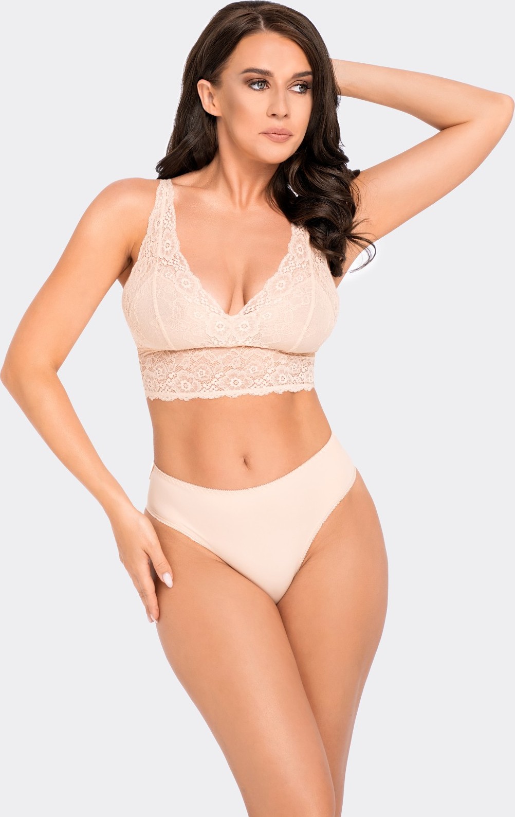 Béžové nohavičky s čipkou vzadu Babell BBL 195 S-XL Veľkosť: S