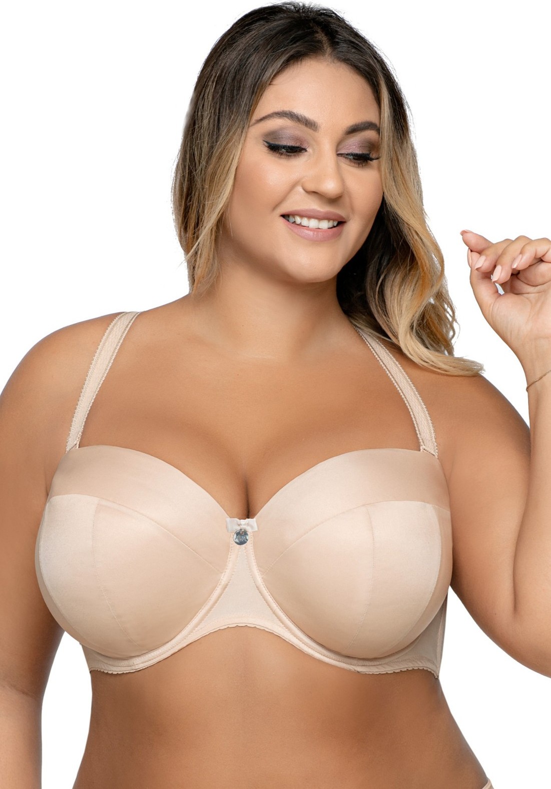 Béžová hladká podprsenka - bardotka Ava Amelia 1787 Veľkosť: 65E