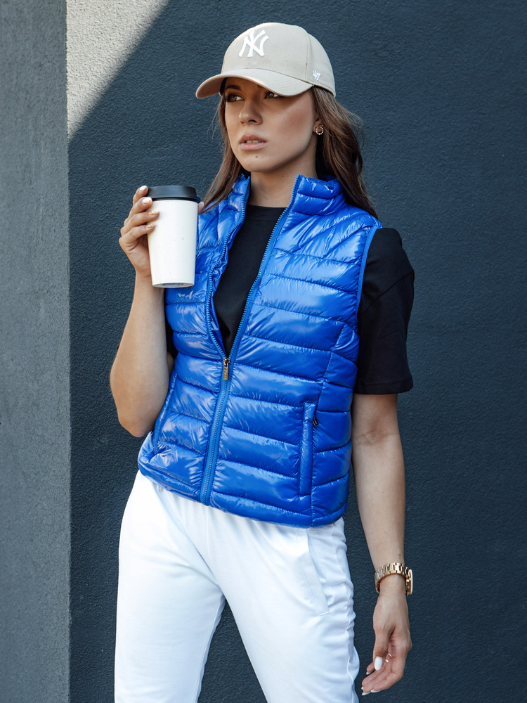 Modrá krátka prešívaná vesta WIANO TY4522 Veľkosť: S