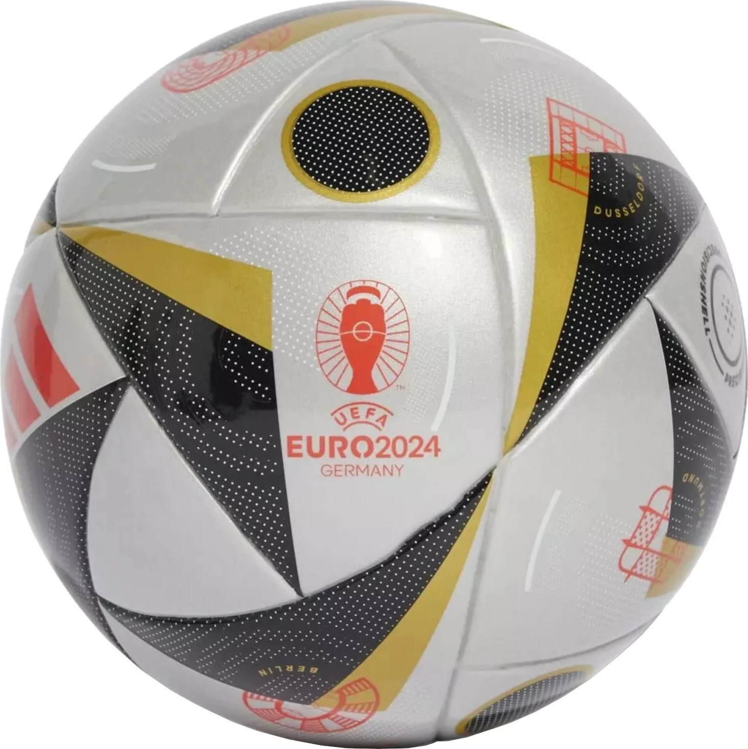 Strieborno-čierna futbalová lopta adidas Fussballliebe Finale Euro 2024 Mini Ball IX4048 Veľkosť: 1