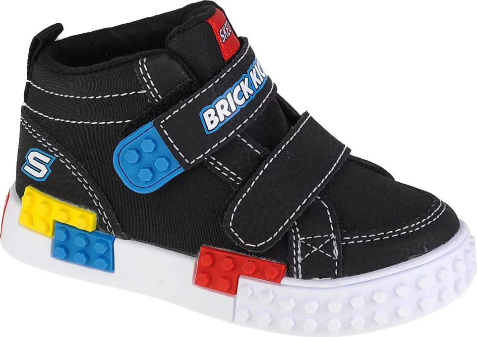 Čierne chlapčenské topánky Skechers Kool Bricks-Lil Constructor 402224N-BKMT Veľkosť: 21