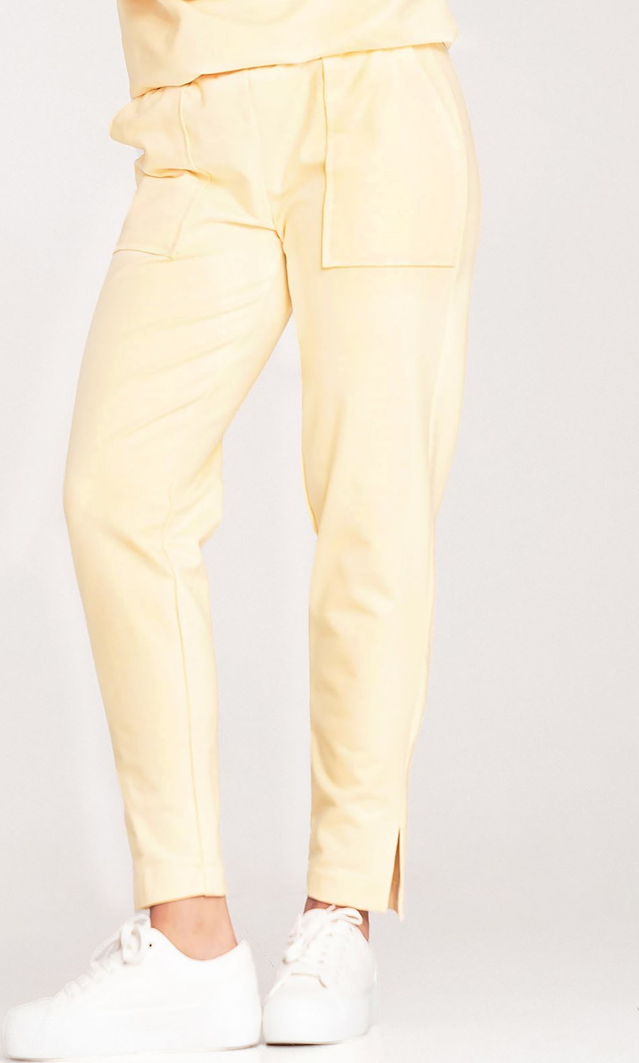 Žlté bavlnené športové nohavice M1035 Yellow Veľkosť: XL