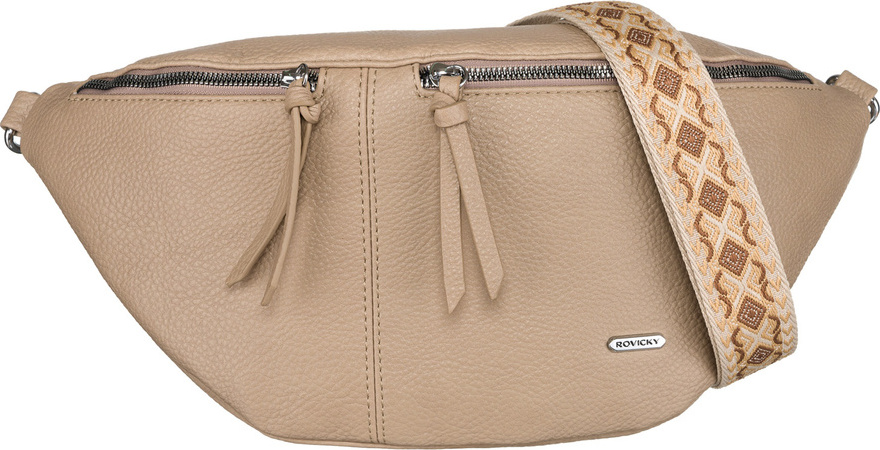 Rovicky béžová ľadvinka so vzorovaným ramenným popruhom R-103-03 Veľkosť: ONE SIZE