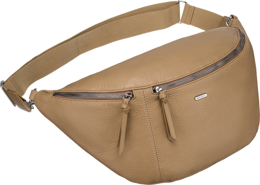Rovicky béžová dámska ľadvinka na zips R-103-02 Veľkosť: ONE SIZE