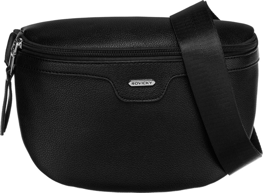 Rovicky čierna elegantná ľadvinka z ekologickej kože R-103-01 Veľkosť: ONE SIZE