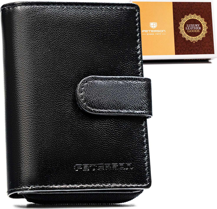 Peterson čierna kožená peňaženka Y791 PTN RD-46-GCL Veľkosť: ONE SIZE