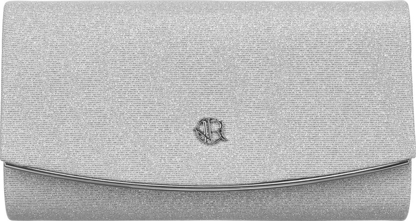 Rovicky strieborná listová kabelka s trblietavou textúrou a odnímateľnou retiazkou R-XS013 Veľkosť: ONE SIZE