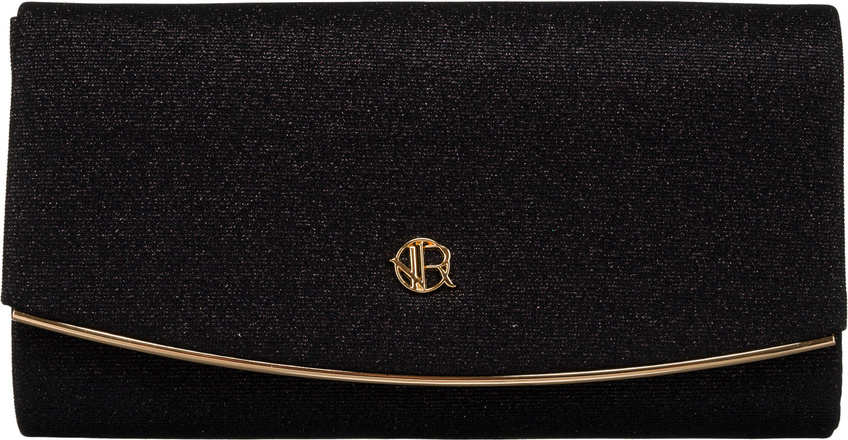 Rovicky čierna listová kabelka s trblietavou textúrou a odnímateľnou retiazkou R-XS013 Veľkosť: ONE SIZE