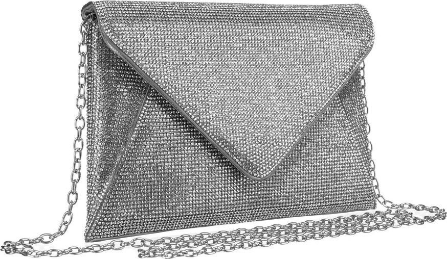 Peterson strieborná elegantná listová kabelka so zirkónmi PTN XS101 Veľkosť: ONE SIZE