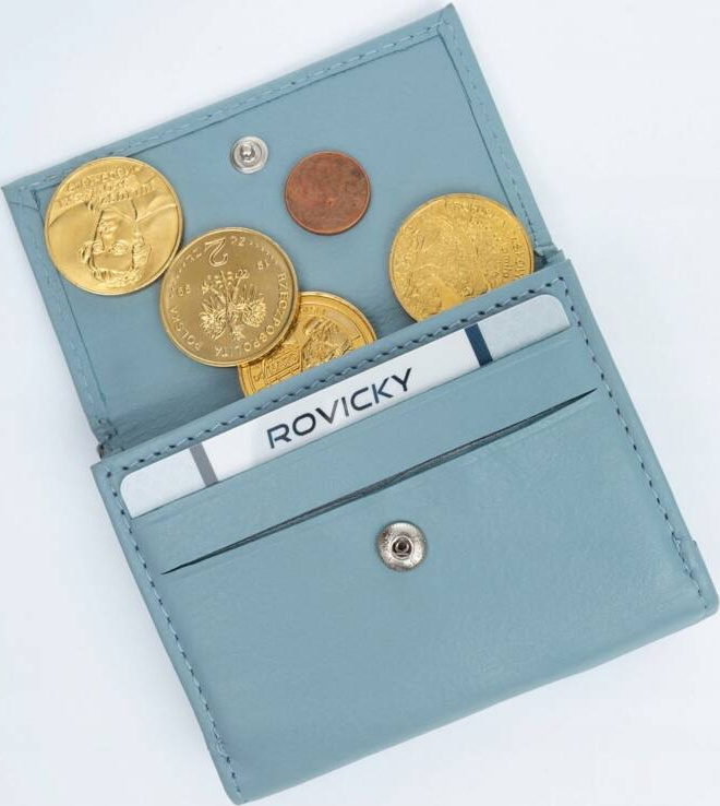 Rovicky svetlomodrá elegantná peňaženka so zapínaním V406 R-20-LFN Veľkosť: ONE SIZE