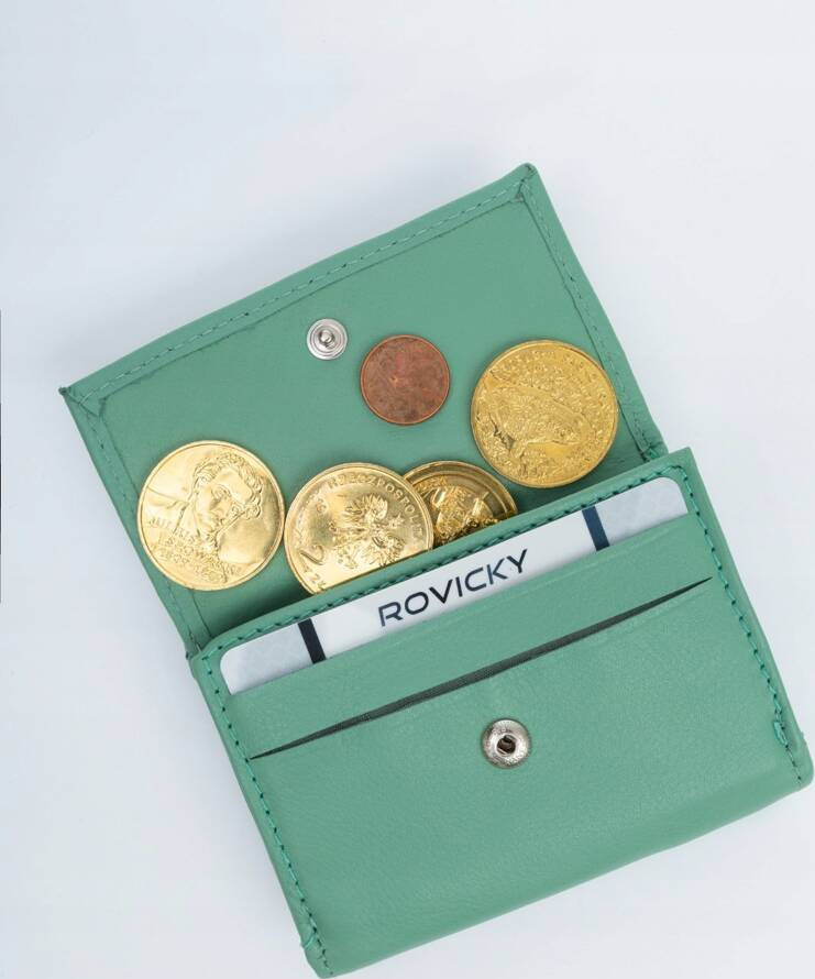 Rovicky mintová elegantná peňaženka so zapínaním V405 R-20-LFN Veľkosť: ONE SIZE