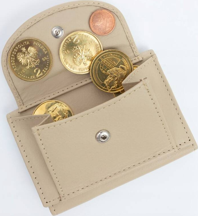 Rovicky béžová malá praktická peňaženka z prírodnej kože V401 R-21-LFN Veľkosť: ONE SIZE