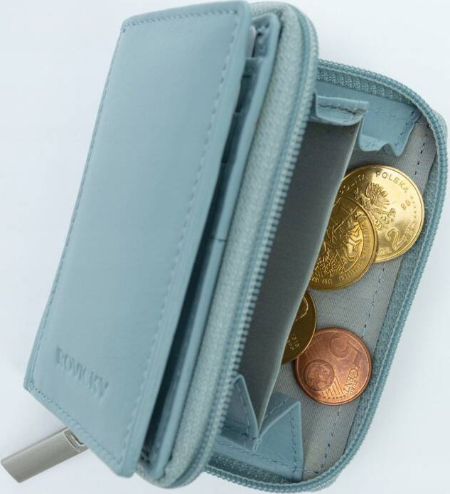 Rovicky svetlomodrá malá peňaženka na patentku V399 R-23-17-LFN Veľkosť: ONE SIZE
