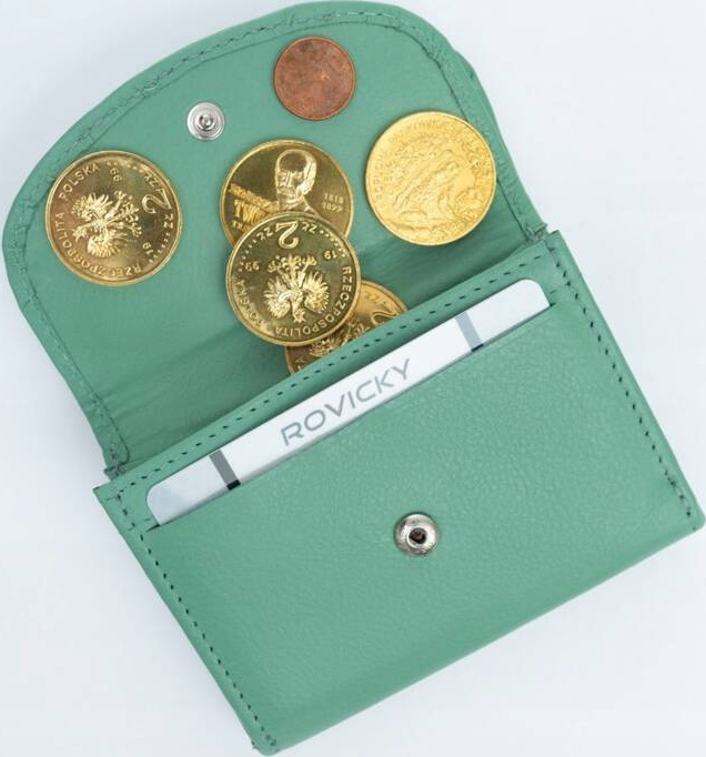 Rovicky mintová malá peňaženka na patentku V393 R-19-LFN Veľkosť: ONE SIZE