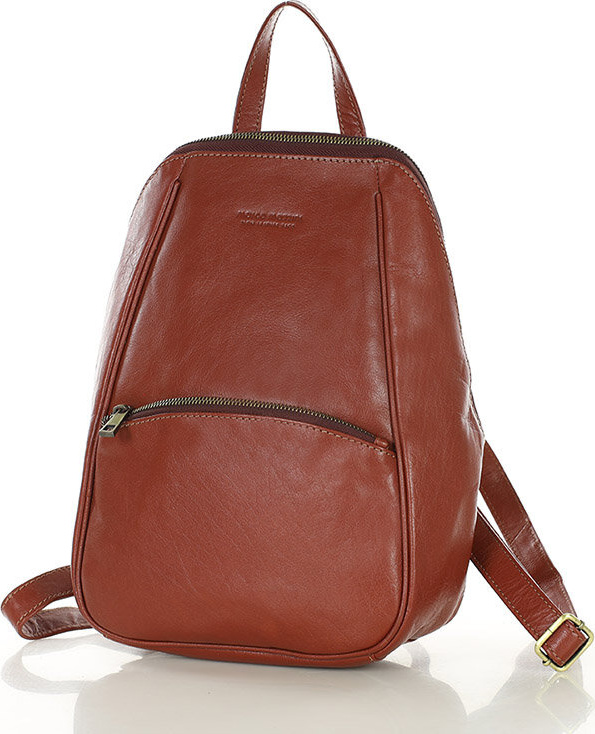 MARCO MAZZINI Hnedý elegantný dámsky kožený batoh (vs78b) Veľkosť: ONE SIZE