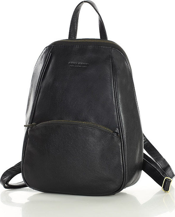 MARCO MAZZINI Čierny elegantný dámsky kožený batoh (vs78a) Veľkosť: ONE SIZE