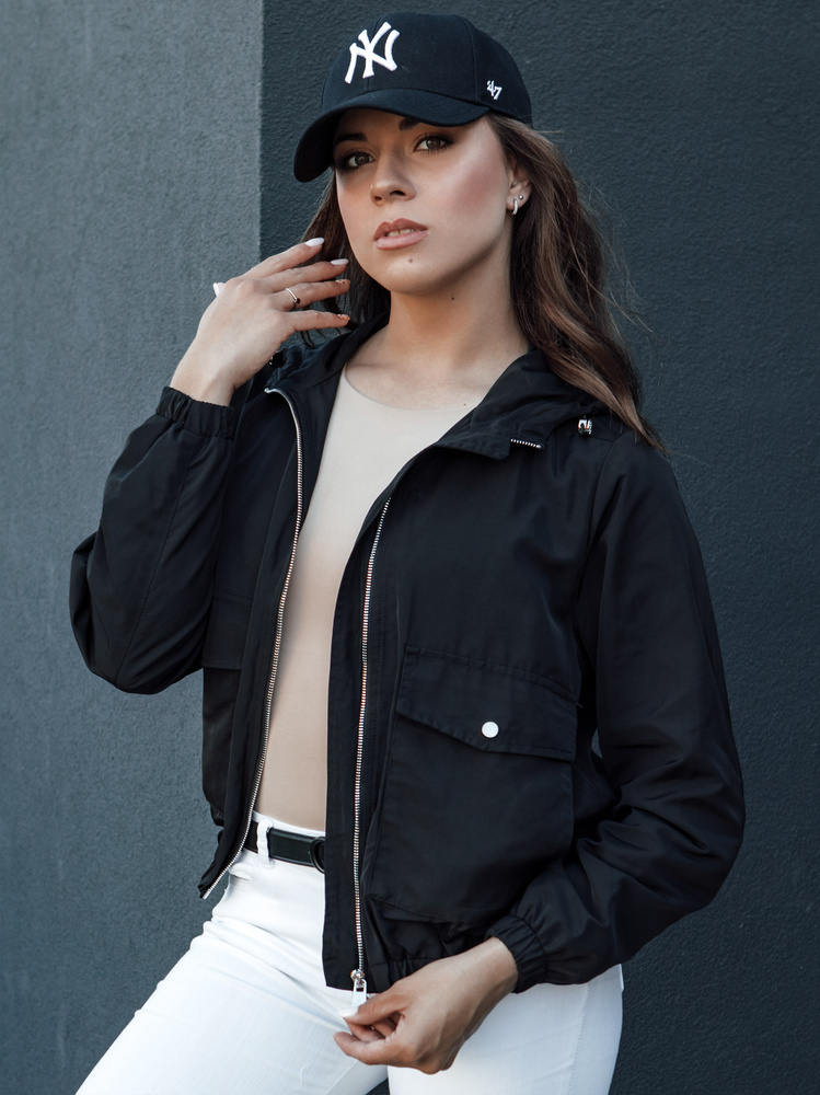 Čierna dámska prechodná bunda s kapucňou BELIJ TY4470 Veľkosť: S