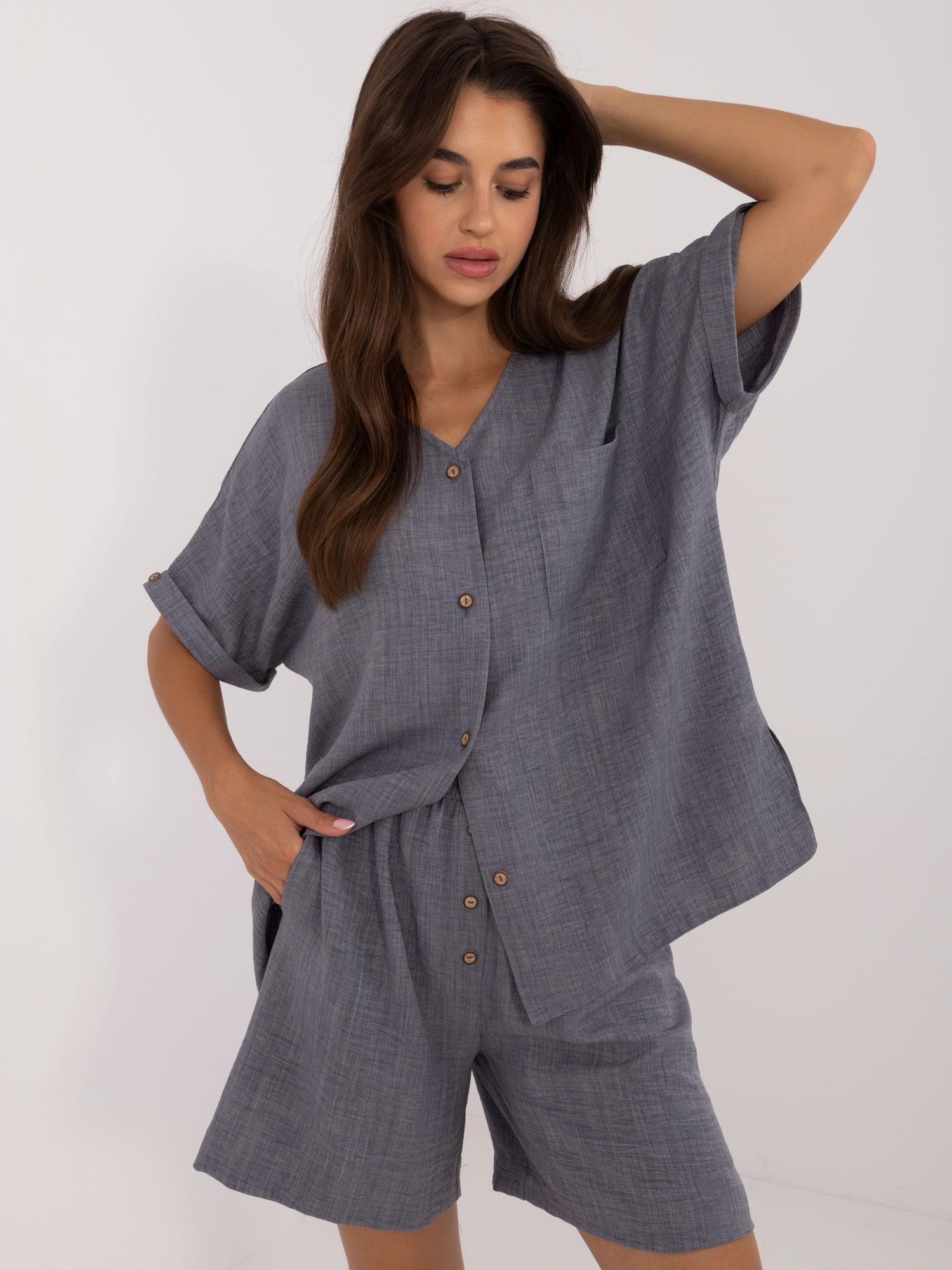 Tmavosivý letný set LK-KMPL-509713.03X-dark grey Veľkosť: L/XL