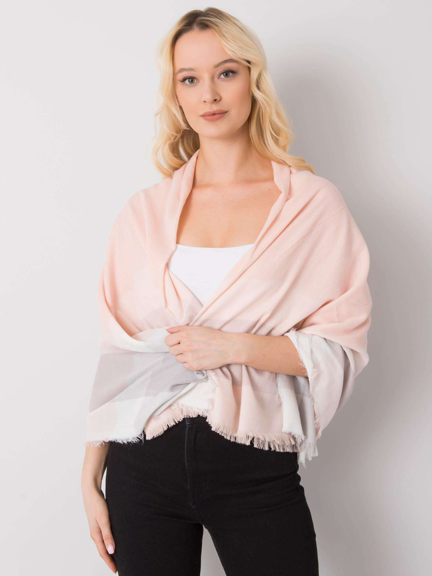 Ružovo-sivá jemná šatka AT-CH-S-N16045-pink-grey Veľkosť: ONE SIZE