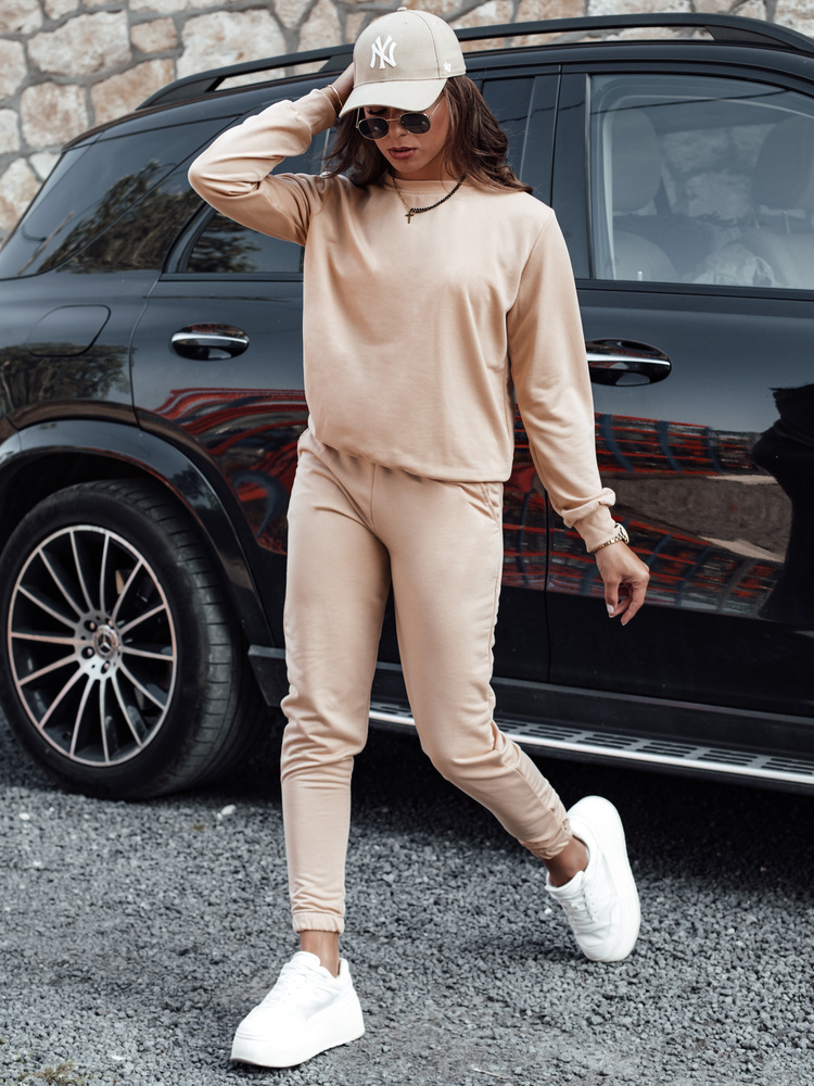 Béžová dámska tepláková súprava MILIAN AY1107 Veľkosť: L