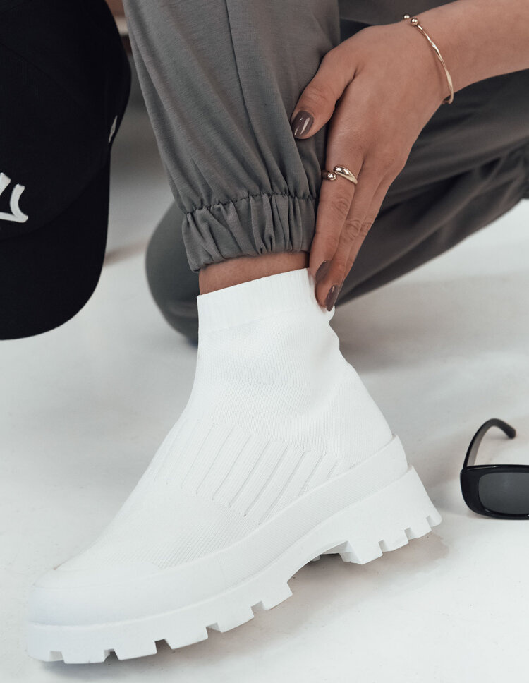 Biele textilné členkové tenisky ORCE ZY0472 Veľkosť: 40