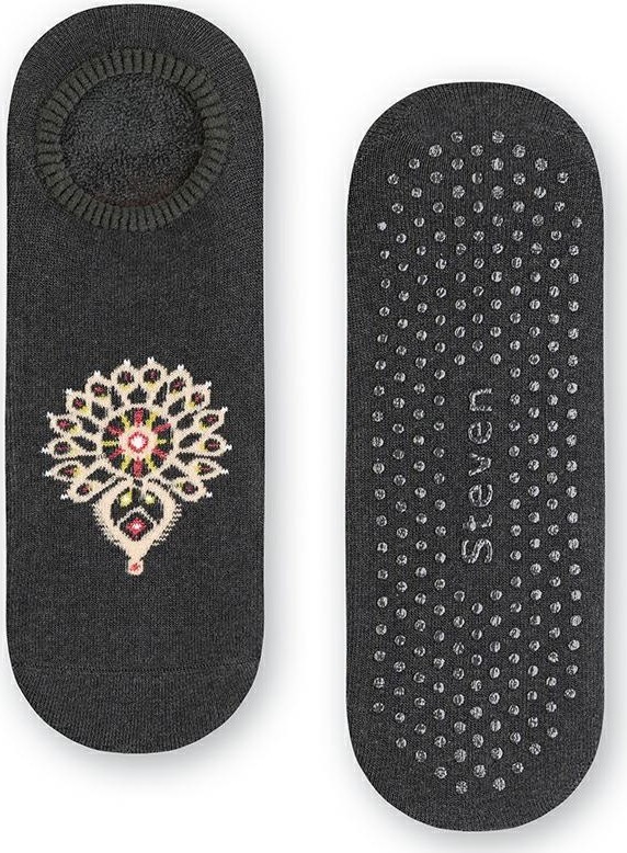 Grafitové dámske protišmykové nízke ponožky Art.132 ZF028, GRAPHITE MELANGE Veľkosť: 35/37