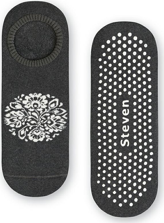 Tmavosivé dámske protišmykové ponožky - mandala Art.132 ZF031, GRAPHITE MELANGE Veľkosť: 38/40