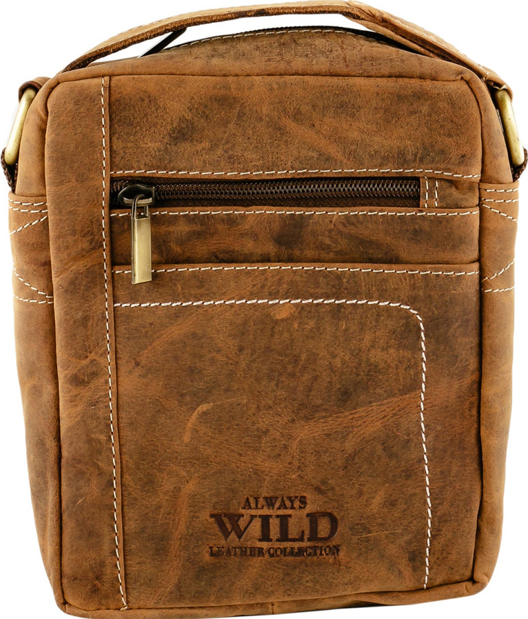 Always Wild Hnedá kožená pánska taška cez rameno 250840-MH Veľkosť: ONE SIZE