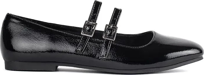 Čierne lakované baleríny so zapínaním GD-XR-393B Veľkosť: 36