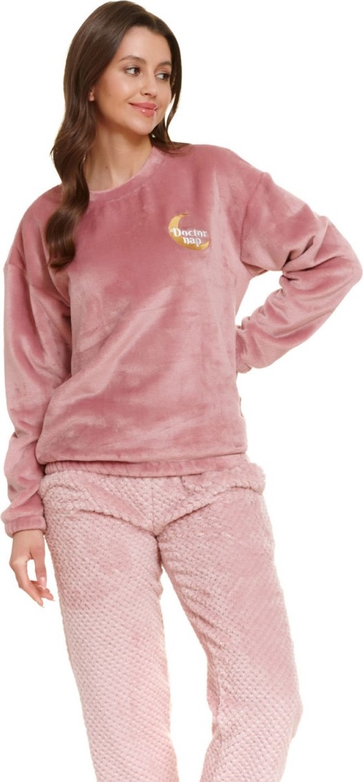 Ružové dámske pyžamo s výšivkou mesiaca Doctor Nap Veľkosť: S