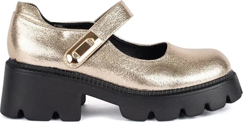 Zlaté Mary Jane dámske poltopánky na platforme GD-FL6056GO Veľkosť: 37