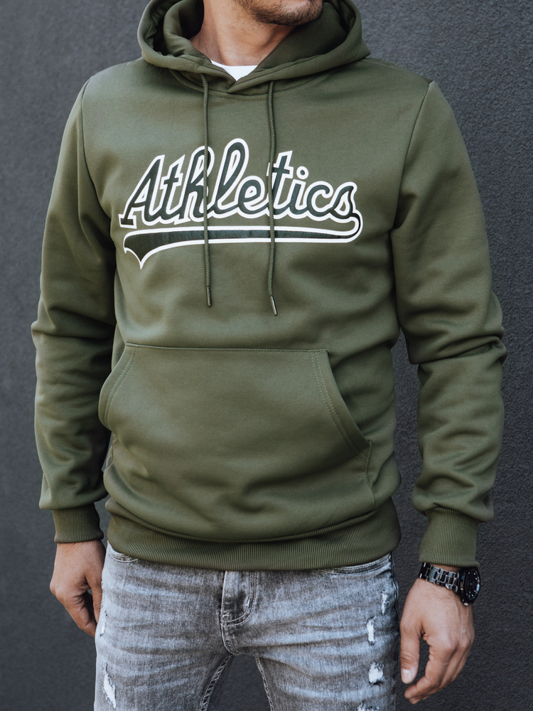 Khaki mikina s kapucňou ATHLETICS BX5774 Veľkosť: 2XL