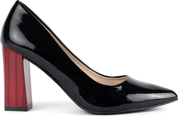 Elegantné čierne lodičky na stĺpiku GD-FL486B-B Veľkosť: 37