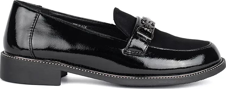 Čierne elegantné dámske mokasíny GD-FL725B Veľkosť: 36