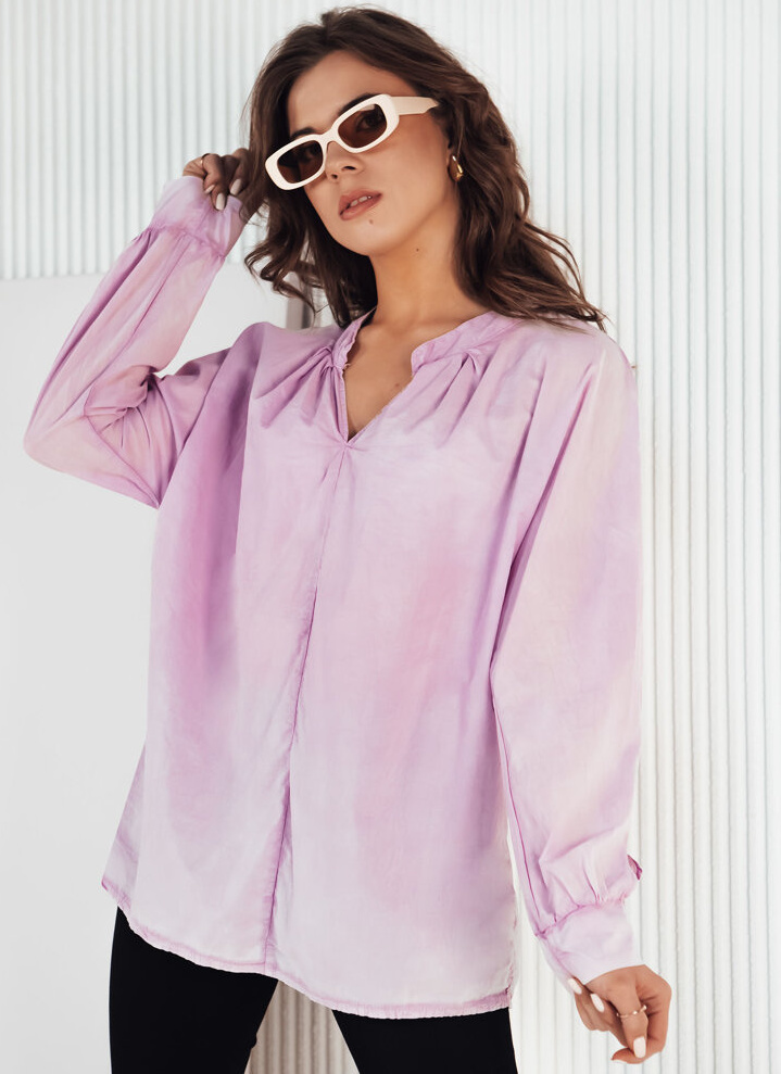 Svetlofialová voľná bavlnená blúzka NEBREDA DY0388 Veľkosť: ONE SIZE