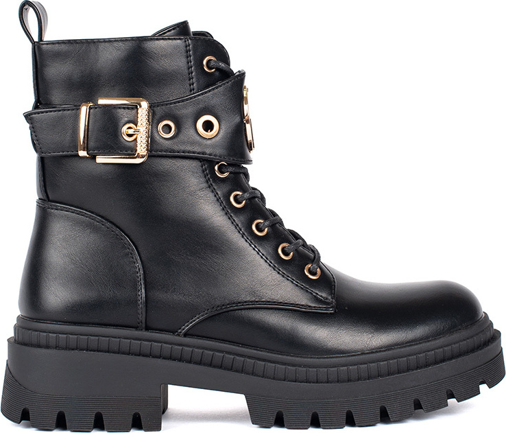 Čierne členkové dámske topánky s ozdobným pásikom QT95P-B Veľkosť: 36