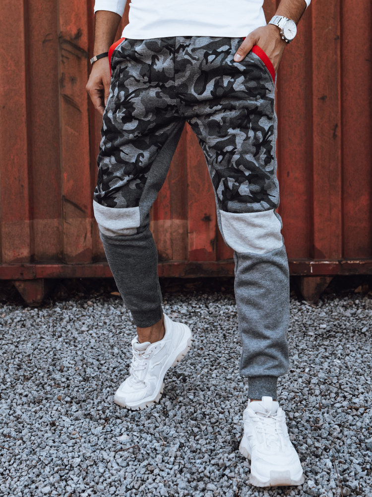 Tmavosivé pánske tepláky s maskáčovým vzorom UX4427 Veľkosť: M