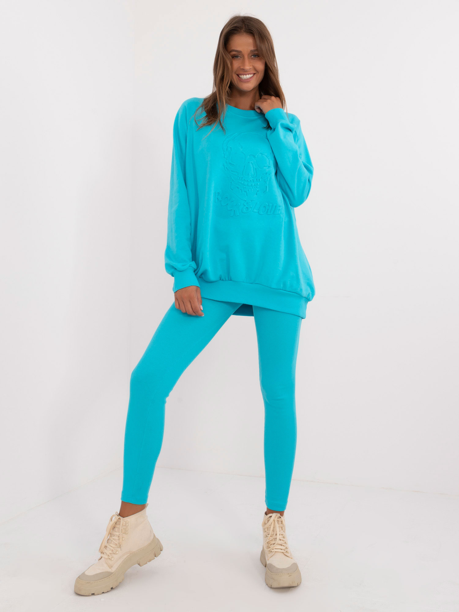 Tyrkysová tepláková súprava EM-KMPL-887/1.21-turquoise Veľkosť: ONE SIZE
